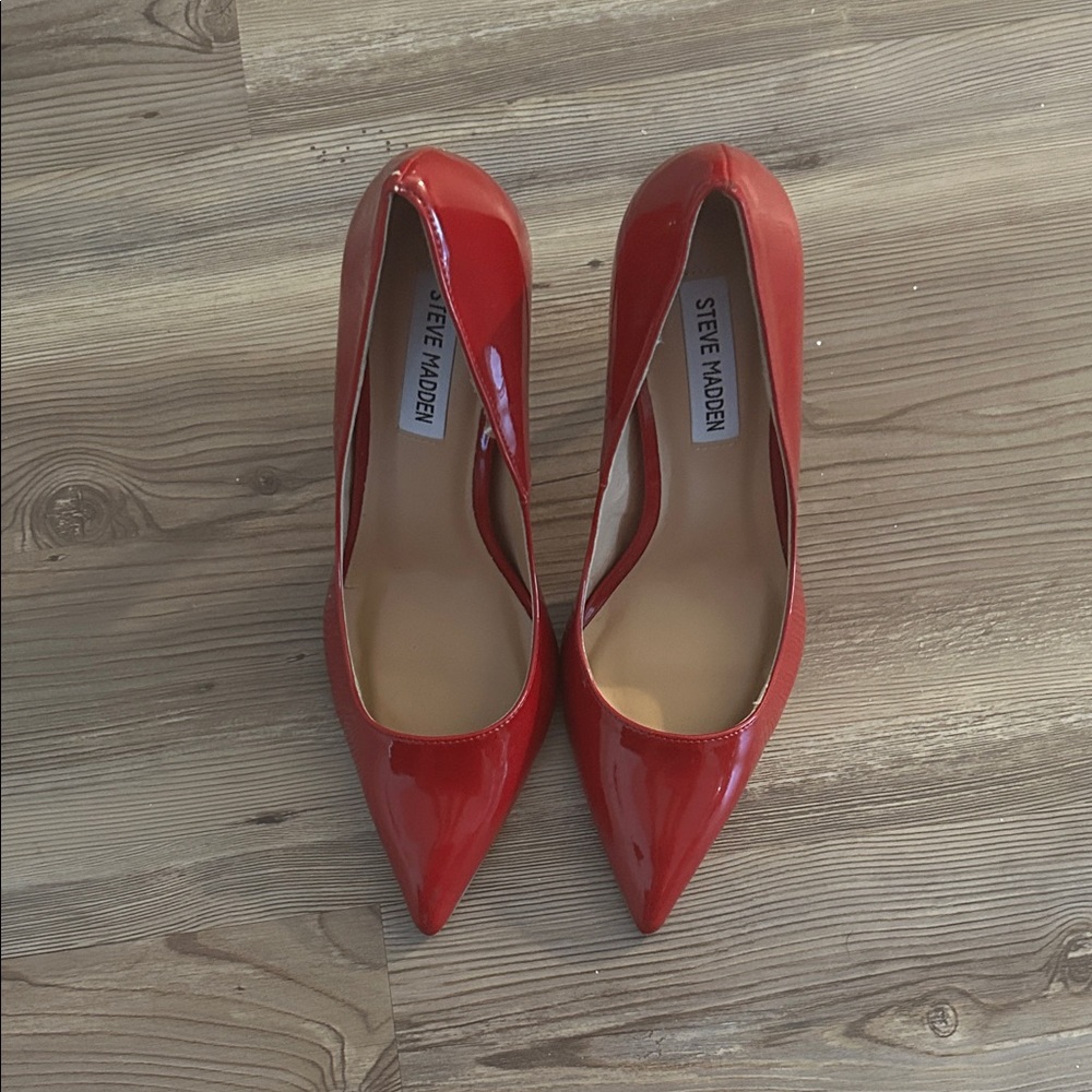 Steve Madden Bold Patent Leather Red Heels